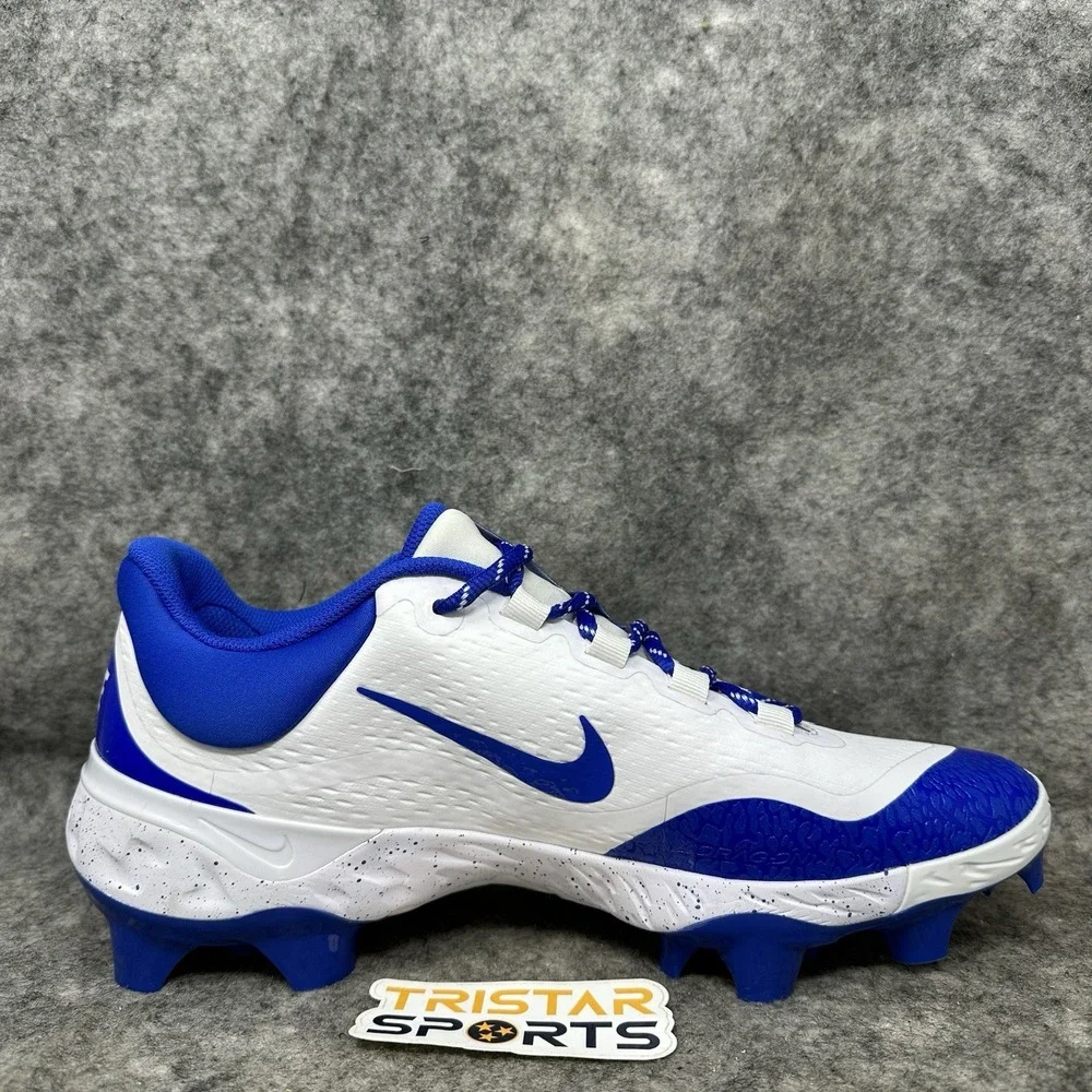 Nike Alpha Huarache 4 Elite MCS Baseball Cleats Men Sz 11.5 Blue White Molded